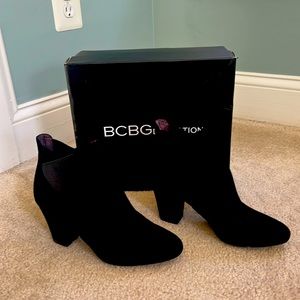 BCBGeneration Black suede ankle boots.